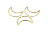Brass Moon Crescent, 6 Textured Raw Brass Moon Blanks, Stamping Blanks (33x13x0.80mm) M03136