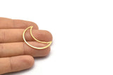 Brass Moon Crescent, 6 Textured Raw Brass Moon Blanks, Stamping Blanks (33x13x0.80mm) M03136
