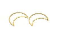 Pirinç Ay Tılsımı, 1 Delikli 6 Dokulu Ham Pirinç Ay Hilal Tılsımı (33x13x0,80 mm) M03133