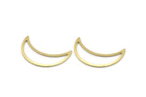 Brass Moon Crescent, 8 Textured Raw Brass Moon Blanks, Stamping Blanks (30x10x0.80mm) M03076