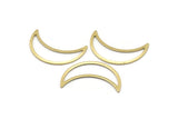 Brass Moon Crescent, 8 Textured Raw Brass Moon Blanks, Stamping Blanks (30x10x0.80mm) M03076