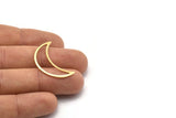 Brass Moon Crescent, 8 Textured Raw Brass Moon Blanks, Stamping Blanks (30x10x0.80mm) M03076
