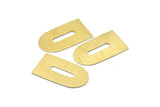 D Shape Blank, 4 Textured Raw Brass D Shaped Stamping Blanks, Findings (35x20x0.80mm) M03155