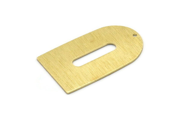 Pirinç D Şeklinde, 1 Delikli 4 Dokulu Ham Pirinç D Şeklinde Tılsım, Kolye Uçları, Küpe Aksesuarları (35x20x0,80 mm) M03151