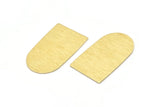 D Shape Blank, 4 Textured Raw Brass D Shaped Stamping Blanks, Findings (35x20x0.80mm) M03174