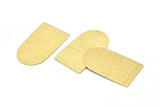 D Shape Blank, 4 Textured Raw Brass D Shaped Stamping Blanks, Findings (35x20x0.80mm) M03174