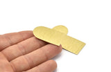 D Shape Blank, 4 Textured Raw Brass D Shaped Stamping Blanks, Findings (35x20x0.80mm) M03174