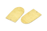 Brass D Shape, 4 Textured Raw Brass D Shape Charms With 1 Hole, Brass Blanks (35x20x0.80mm) M03172