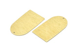 Brass D Shape, 4 Textured Raw Brass D Shape Charms With 1 Hole, Brass Blanks (35x20x0.80mm) M03173