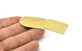 Brass D Shape, 4 Textured Raw Brass D Shape Charms With 1 Hole, Brass Blanks (35x20x0.80mm) M03173