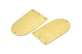 Brass D Shape, 4 Textured Raw Brass D Shape Charms With 4 Hole, Brass Blanks (35x20x0.80mm) M03149