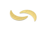 Brass Moon Blank, 8 Textured Raw Brass Moon Blanks, Stamping Blanks (22x6x0.80mm) M03090