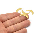 Brass Moon Blank, 8 Textured Raw Brass Moon Blanks, Stamping Blanks (22x6x0.80mm) M03090