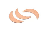 Copper Moon Blank, 8 Raw Copper Moon Blanks, Stamping Blanks (22x6x0.80mm) M03135