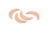 Copper Moon Blank, 8 Raw Copper Moon Blanks, Stamping Blanks (22x6x0.80mm) M03135