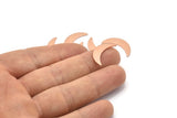 Copper Moon Blank, 8 Raw Copper Moon Blanks, Stamping Blanks (22x6x0.80mm) M03135