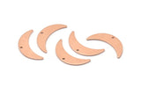 Copper Moon Charm, 8 Raw Copper Crescent Moon Charms With 1 Hole (22x6x0.80mm) M03126