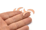 Copper Moon Charm, 8 Raw Copper Crescent Moon Charms With 1 Hole (22x6x0.80mm) M03126