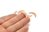 Copper Moon Charm, 8 Raw Copper Crescent Moon Charms With 2 Holes (22x6x0.80mm) M03127