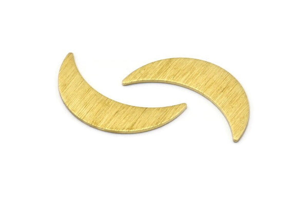 Brass Moon Blank, 6 Textured Raw Brass Moon Blanks, Stamping Blanks (28x8x0.80mm) M03029