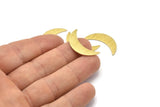 Brass Moon Blank, 6 Textured Raw Brass Moon Blanks, Stamping Blanks (28x8x0.80mm) M03029