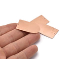 Copper D Shape, 2 Raw Copper D Shape Charms With 1 Hole, Pendants, Earring Findings (35x20x0.80mm) M03160