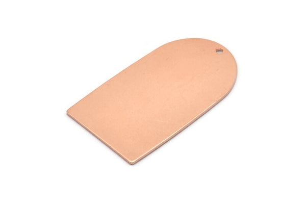 Bakır D Şeklinde, 1 Delikli 2 Ham Bakır D Şeklinde Tılsım, Kolye Uçları, Küpe Aksesuarları (35x20x0,80 mm) M03184