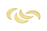 Brass Moon Charm, 6 Textured Raw Brass Crescent Moon Charms With 1 Hole (28x8x0.80mm) M03075