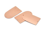 Copper D Shape, 2 Raw Copper D Shape Charms With 2 Hole, Pendants, Earring Findings (35x20x0.80mm) M02929
