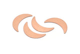 Copper Moon Blank, 6 Raw Copper Moon Blanks, Stamping Blanks (28x8x0.80mm) M03128