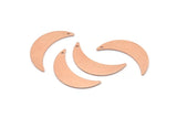 Copper Moon Charm, 6 Raw Copper Crescent Moon Charms With 1 Hole (28x8x0.80mm) M03129
