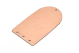 Copper D Shape, 2 Raw Copper D Shape Charms With 4 Hole, Pendants, Earring Findings (35x20x0.80mm) M03181