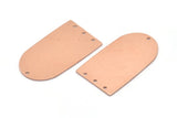 Copper D Shape, 2 Raw Copper D Shape Charms With 4 Hole, Pendants, Earring Findings (35x20x0.80mm) M03181