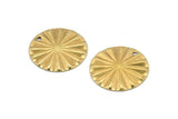 Brass Circle Charm, 12 Raw Brass Round Shaped Charms With 1 Hole, Pendants, Findings (20x1mm) A0701