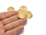 Brass Circle Charm, 12 Raw Brass Round Shaped Charms With 1 Hole, Pendants, Findings (20x1mm) A0701