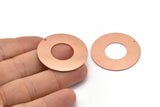 Copper Round Charm, 2 Raw Copper Round Tags, Round Charms With 1 Hole (35x0.80mm) M03228