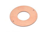 Copper Round Charm, 2 Raw Copper Round Tags, Round Charms With 2 Holes (35x0.80mm) M03229