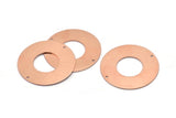 Copper Round Charm, 2 Raw Copper Round Tags, Round Charms With 2 Holes (35x0.80mm) M03229