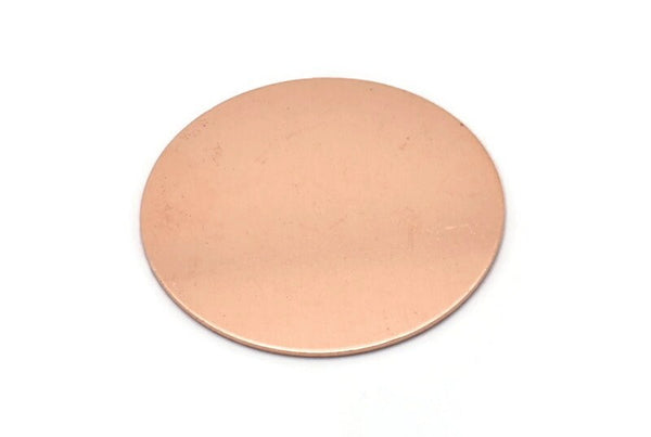 Copper Round Disc, 2 Raw Copper Stamping Tags (35x0.80mm) M03224