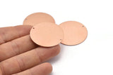Copper Round Charm, 2 Raw Copper Round Tags, Round Charms With 2 Holes (35x0.80mm) M03226