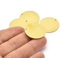 Brass Round Charm, 4 Raw Brass Charms With 1 Hole, Pendants, Findings (27x1mm) M03218