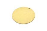 Brass Round Charm, 2 Raw Brass Charms With 1 Hole, Pendants, Findings (37x1mm) M03220