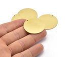Brass Round Charm, 2 Raw Brass Charms With 1 Hole, Pendants, Findings (32x1mm) M03219