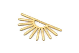 Gold Sun Blank, 4 Textured Gold Plated Brass Sun Blanks, Findings, Connectors (16x30x0.80mm) M02310