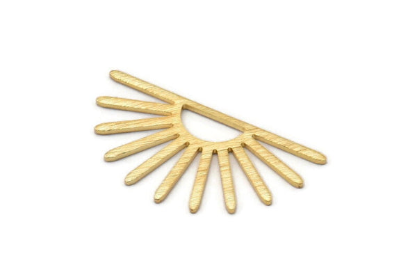 Gold Sun Blank, 4 Textured Gold Plated Brass Sun Blanks, Findings, Connectors (16x30x0.80mm) M02310
