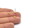 Brass Geometric Earring, 12 Raw Brass Tiny Pizza Slice Shaped Stud Earrings (6x4x0.80mm) M02463 A2552