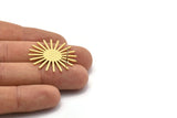 Brass Sun Earring, 6 Raw Brass Sun Stud Earrings (30x0.80mm) M02226 A0548