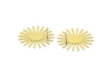Brass Sun Earring, 6 Raw Brass Sun Stud Earrings (30x0.80mm) M02226 A0548