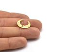 Brass Moon Earring, 4 Hammered Raw Brass Crescent Moon Stud Earrings (18x6x1mm) M02164 A2548