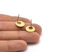 Brass Round Earring, 8 Textured Raw Brass Round Stamping Earring, Findings (13x0.80mm) M02159 A0547